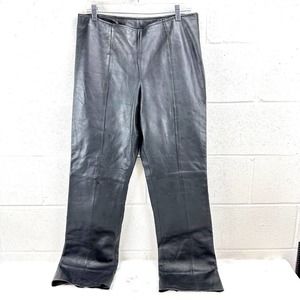 Vintage VS2 Vakko Leather Pants Womens Sz 12 Black 100% Leather Y2K